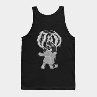 Bluey Dad Metal Dance Grey Tank Top